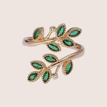 Load image into Gallery viewer, Emerald Leaf Ring