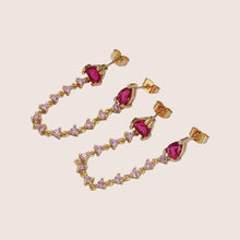 Load image into Gallery viewer, Double Stud Chain Earring