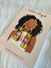 Load image into Gallery viewer, Rectangle Pressed Flower Dangles