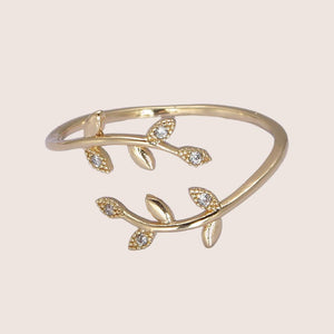 Jeweled Leaf Ring